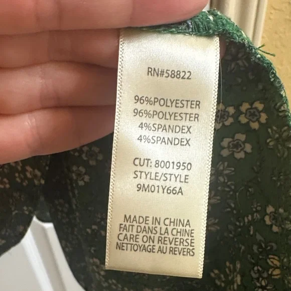 Max Studio Dark Green Floral Midi Dress - Picture 3 of 4